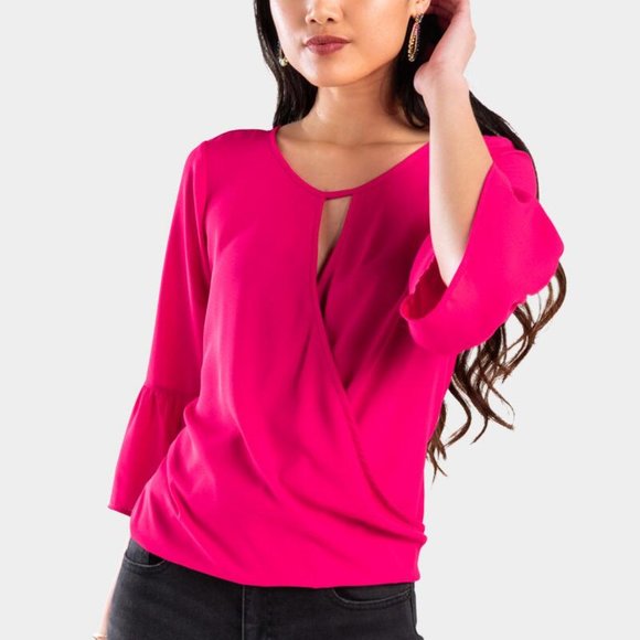 Francesca's | NWT Valda Keyhole Surplice Blouse 💠 - Picture 6 of 7